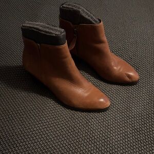 Franco Sarto Brown Leather Ankle Boots